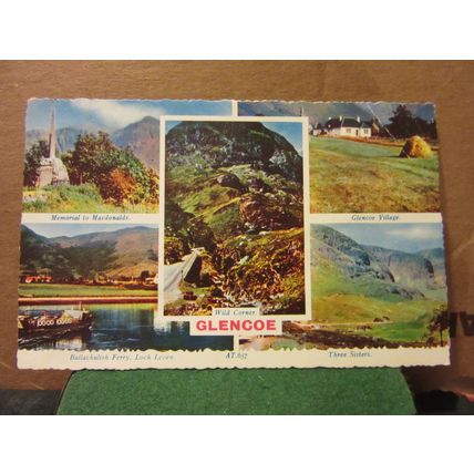 multiview, GLENCOE, ARGYLL, SCOTLAND unused postcard by Valentine =