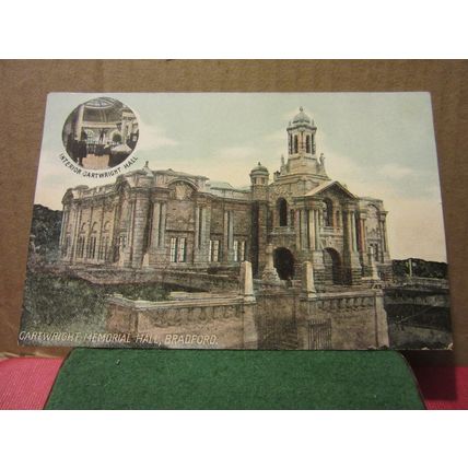 CARTWRIGHT MEMORIAL HALL, BRADFORD, YORKSHIRE antique postcard by Woolstone Bros