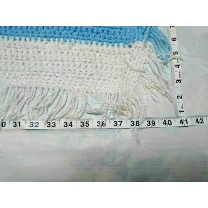 Cozy Baby Single Crochet Stitch Blanket Afghan 40x48 - Blue,White,Yellow,Green