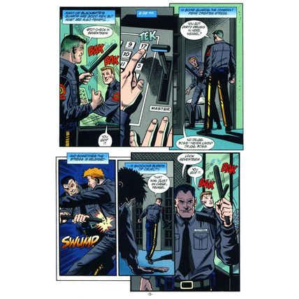 Batman: Blackgate Isle of Men #1 p5 (1998) Aparo Cataclysm Guard Beats Inmate