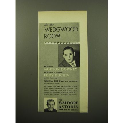 1950 The Waldorf Astoria Advertisement - Morton Downey and Eddy Duchin