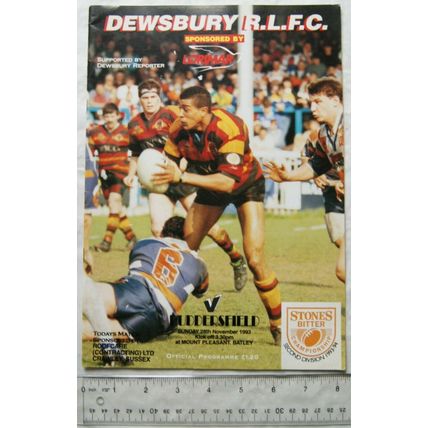 1993 programme Dewsbury v. Huddersfield