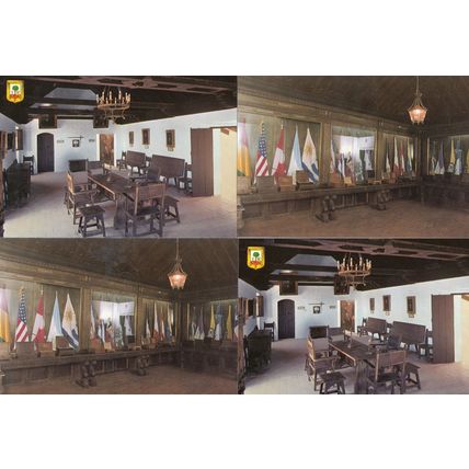 Sala De Drapeaux Capitular Room World Political Flags 4x Spanish Postcard s
