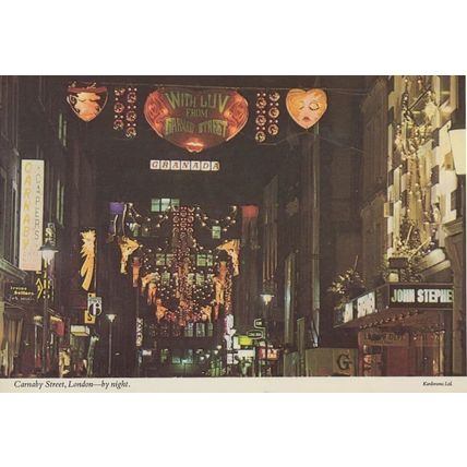 Carnaby Street London By Night Illuminations Balloon Postcard