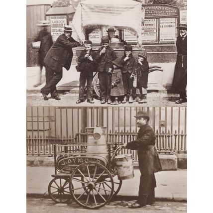 London Market Stalls 2x Victorian 1970s Real Photo Postcard s