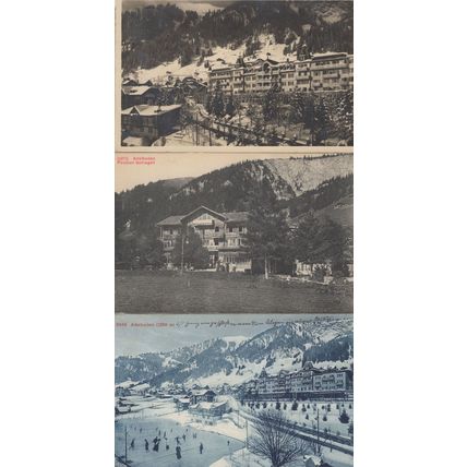 Adelboden Pension Schlegeli 3x Antique Swiss Hotel Postcard s