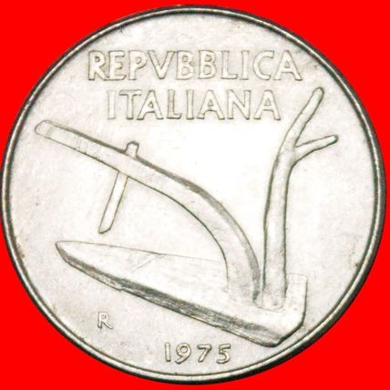 PLOUGH AND EARS: ITALY ★ 10 LIRAS 1975R!★LOW START★NO RESERVE