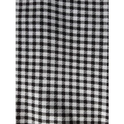 Black gingham cotton fabric 48cms x 48cms