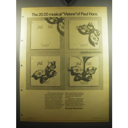 1974 Paul Horn Visions Album Ad - The 20/20 musical Visions of Paul Horn