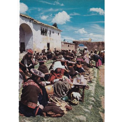 Cuzco Region Market Peru Postcard unused VGC