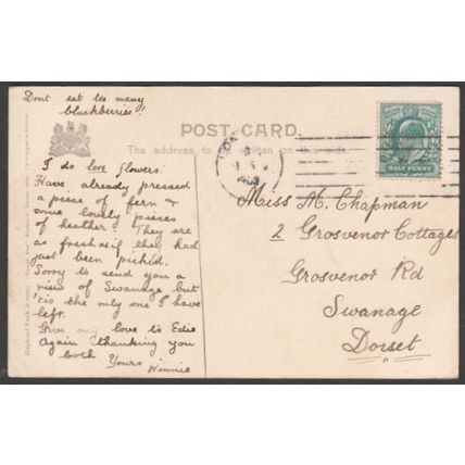 Caves at Swanage, Dorset, 1903 - Tuck's Postcard