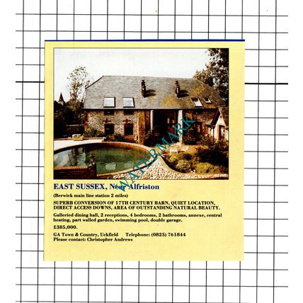 Alfriston Sussex House Sale Advert - 1991 Clipping / Print