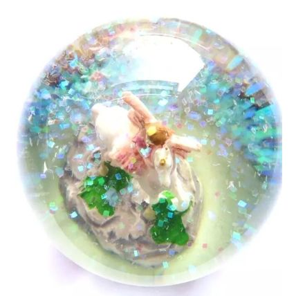 Pink Fairy & Unicorn Snowglobe Ornament Figurine 8 CM Gift Home Decor Mythical