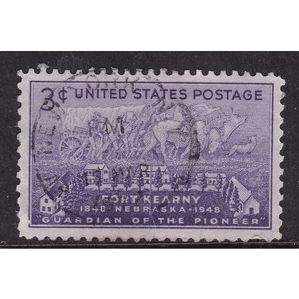United States 1948 Fort Kearney and Pioneers 3c Fine Used SG 967 VGC