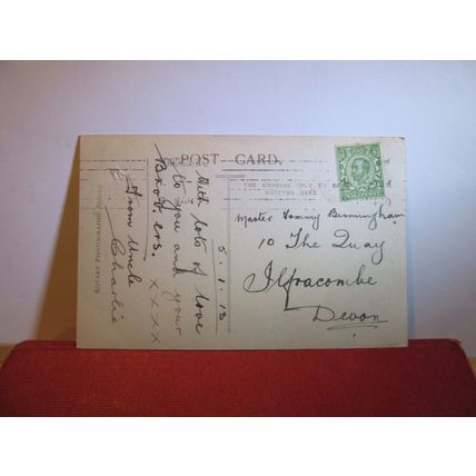'WHO ARE YOU?' DOG AND KITTENS used antique postcard RP by Rotary 1913 pm =