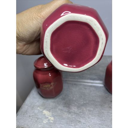 Sugar, Salt and Pepper Shaker Set x 3 Ceramic Vintage Collectible Decor Display