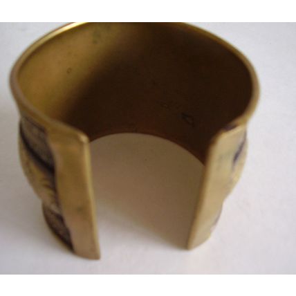 Vintage Ethnic Brass Cuff Bracelet Bangle