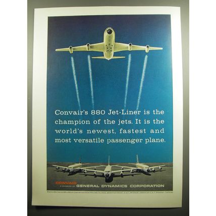 1960 Convair 880 Jet-Liner Ad - Convair's 880 Jet-Liner is the champion
