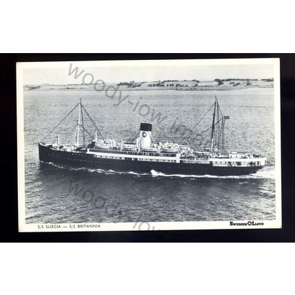 f2498 - Swedish-Lloyd Ferry - Suecia - Britannia - postcard