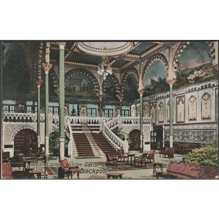 Indian Lounge, Winter Gardens, Blackpool, Lancashire, c.1905-10 - Avis Postcard