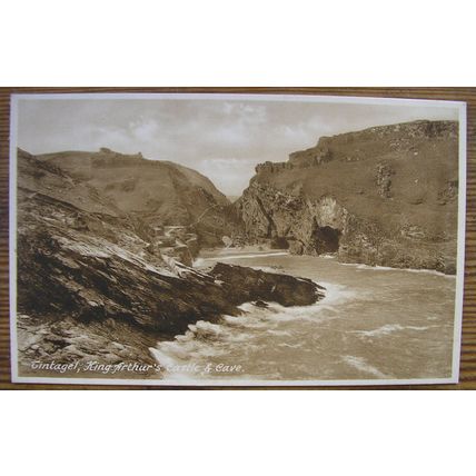 c1920 postcard King Arthurs Castle & Cave, Tintagel