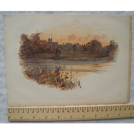 Vintage: coloured engraving - Newstead Abbey
