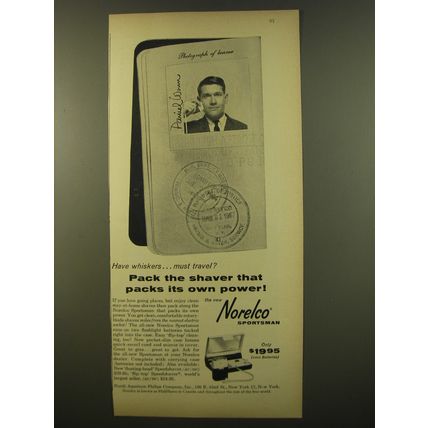 1961 Norelco Sportsman Shaver Advertisement - Have whiskers.. Must travel?
