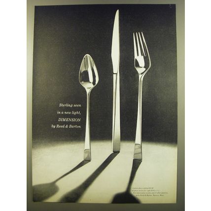 1961 Reed & Barton Dimension Silverware Ad - Sterling seen in a new light