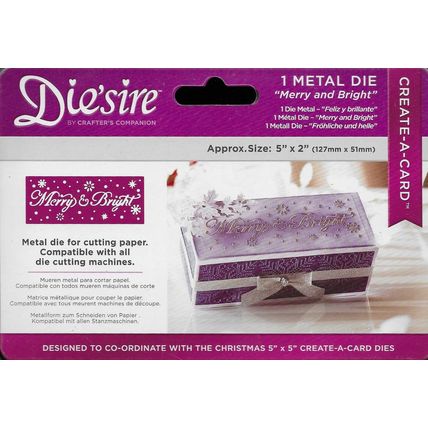 Crafter's Companion. Die'Sire. Merry & Bright Die. Die Cutting Cardmaking Crafts