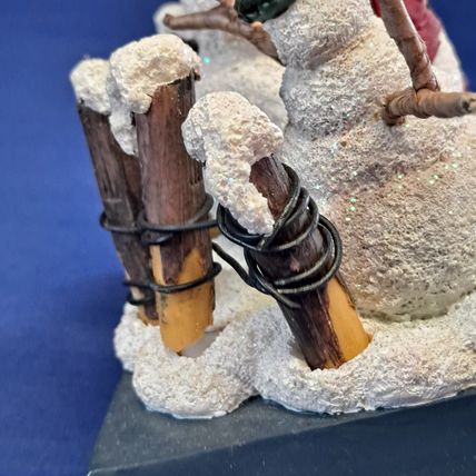 SNOWMAN Christmas STOCKING HOLDER Mantel Hanger Hook Resin Cast Iron