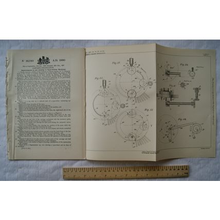 1890 Patent No. 16,720 Type-writing machines, Darien W. Dodson, Wilkesbarre, USA
