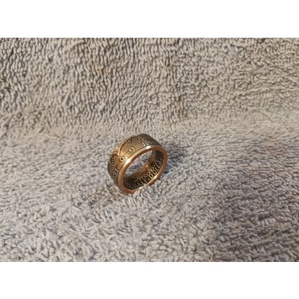1991 Kennedy Half Dollars size 9 coin ring Handmade (A)