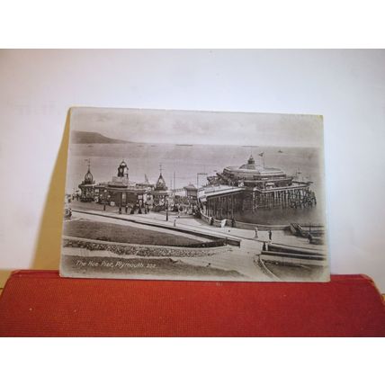 THE HOE PIER, PLYMOUTH, DEVON used antique postcard RP 1915 pm =