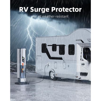 RV Surge Protector 50 Amp, 16000J Surge Protection RV Circuit Analyzer, Automati