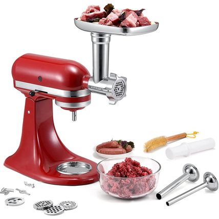 Metal Food Grinder Attachments for Kitchenaid Stand Mixers, Meat Grinder, Sausag