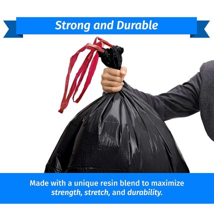 Reli. 30 Gallon Trash Bags Drawstring | 250 Count Bulk | Black | 30 Gallon Garba