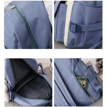 AONUOWE 5Pcs Aesthetic Backpack Set for School Teens Girls Daypack Cute Trendy L
