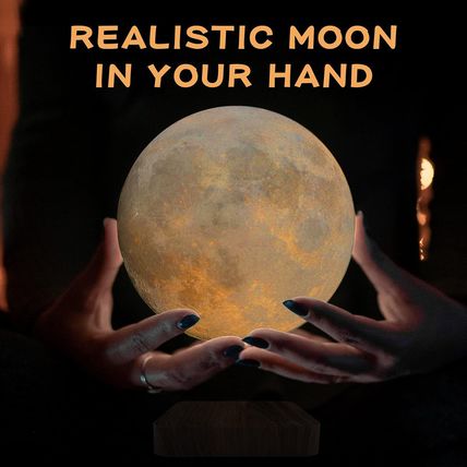 Levitating Moon Lamp, Magnetic Floating Moon Lamp Spinning Luna Night Light with