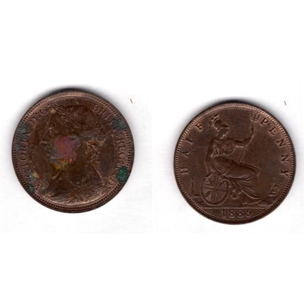 Great Britain. Victoria. Halfpenny 1886. dy21571