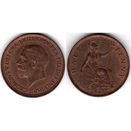 Great Britain. George V. Halfpenny 1930. dy23505