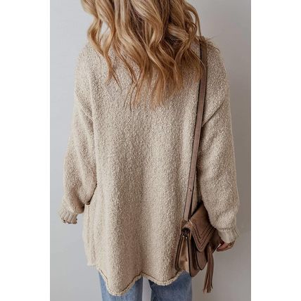 Jet Stream Collared Drop Shoulder Button Up Cardigan with Pocket
