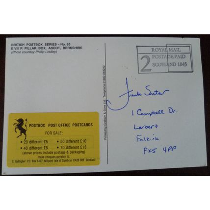 British Postbox Series No 65 E VIII R pillar box Ascot Berkshire used Postcard