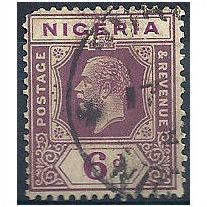 Nigeria 1923 SG25a 6d Dull Purple & Bright Purple Good/Fine Used.