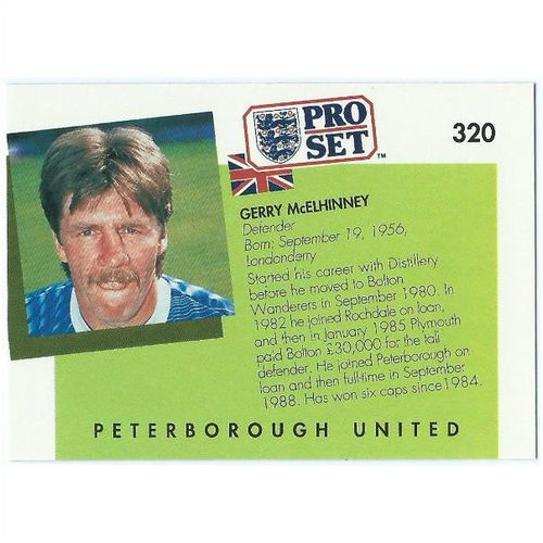 1990/1991 Pro Set Footbal - #320 - Gerry McElhinney