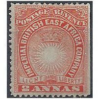 British East Africa 1890 SG6 2 Annas Vermillion Mounted Mint . .