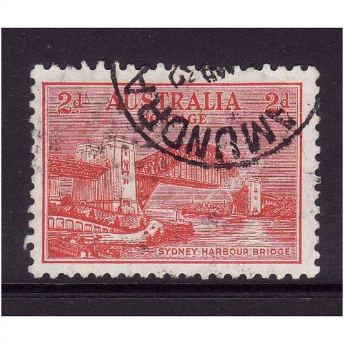 AUSTRALIA 1932 SG 144 2d SCARLET SYDNEY HARBOUR BRIDGE FINE USED#2