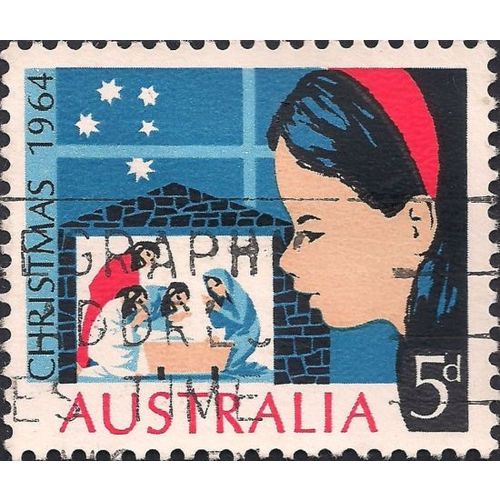 AUSTRALIA, CHRISTMAS, Nativity, blue 1964, 5d