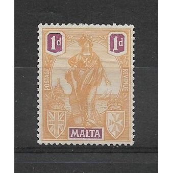 Malta.SG125 1d Orange and Purple.Mounted Mint.Dec19