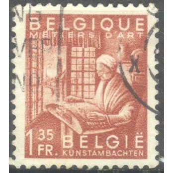 Belgium 1948 - SG1219 - 1f.35c brown - Woman Making Lace - used 10