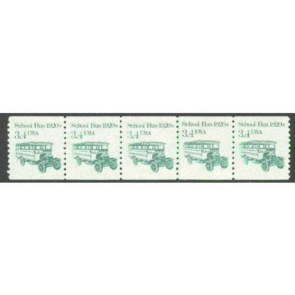 2123 3.4c School Bus Fine MNH Dry Gum PNC 2/5 V0910